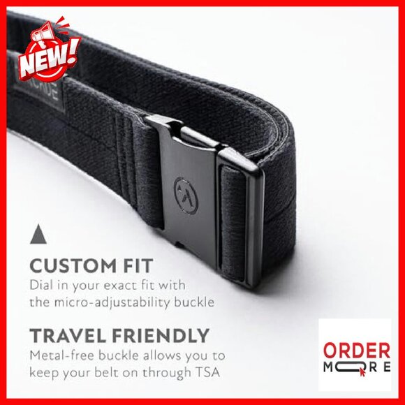 Narrow Elastic Stretch Belt with Micro-Adjust Buckle for Active Wear main image 4